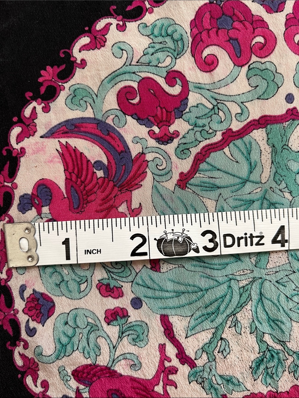 Ginnie Johansen Inc. 100% Silk 1989 Vintage 80s Teal Magenta Pink & Black Scarf - Picture 13 of 13